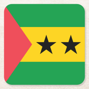 Dessous-de-verre Carré En Papier Drapeau de Sao Tomé-et-Principe