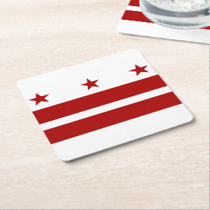 Dessous-de-verre Carré En Papier Drapeau de Washington DC