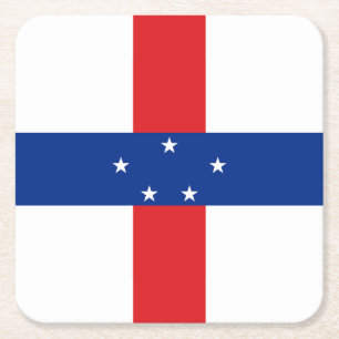 Dessous-de-verre Carré En Papier Drapeau des Antilles Pays-Bas