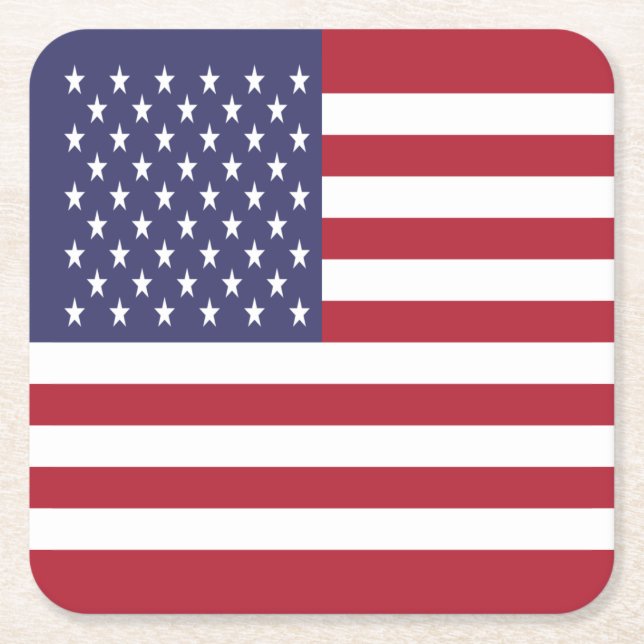 Dessous-de-verre Carré En Papier Drapeau des États-Unis (Devant)