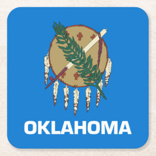 Dessous-de-verre Carré En Papier Drapeau d'État de l'Oklahoma