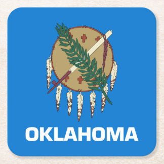 Dessous-de-verre Carré En Papier Drapeau d'État de l'Oklahoma