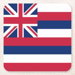 Dessous-de-verre Carré En Papier Drapeau d'État d'Hawaii
