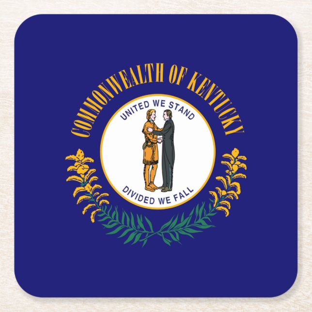 Dessous-de-verre Carré En Papier Drapeau d'État du Kentucky (Devant)