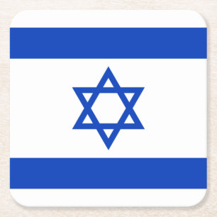 Dessous-de-verre Carré En Papier Drapeau d'Israël