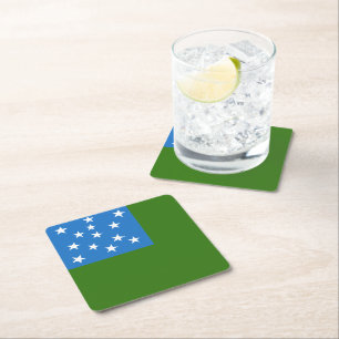 Dessous-de-verre Carré En Papier Drapeau du bouton Garçons de la montagne verte