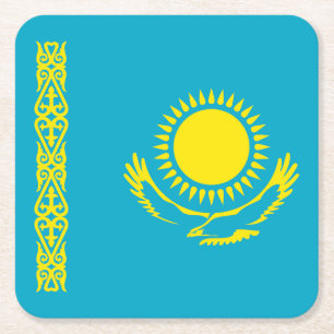 Dessous-de-verre Carré En Papier Drapeau du Kazakhstan