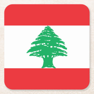 Dessous-de-verre Carré En Papier Drapeau du Liban