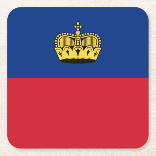 Dessous-de-verre Carré En Papier Drapeau du Liechtenstein