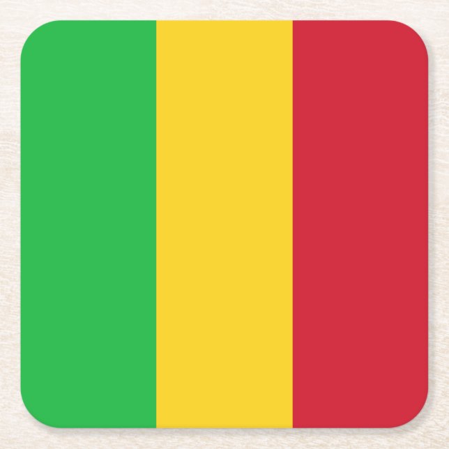 Dessous-de-verre Carré En Papier Drapeau du Mali (Devant)