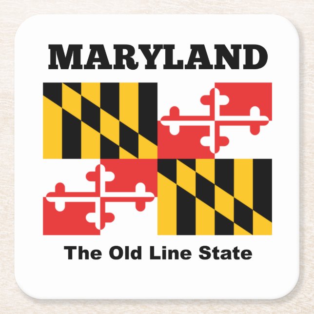 Dessous-de-verre Carré En Papier drapeau du Maryland (Devant)