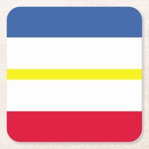 Dessous-de-verre Carré En Papier Drapeau du Mecklembourg-Poméranie occidentale Papi