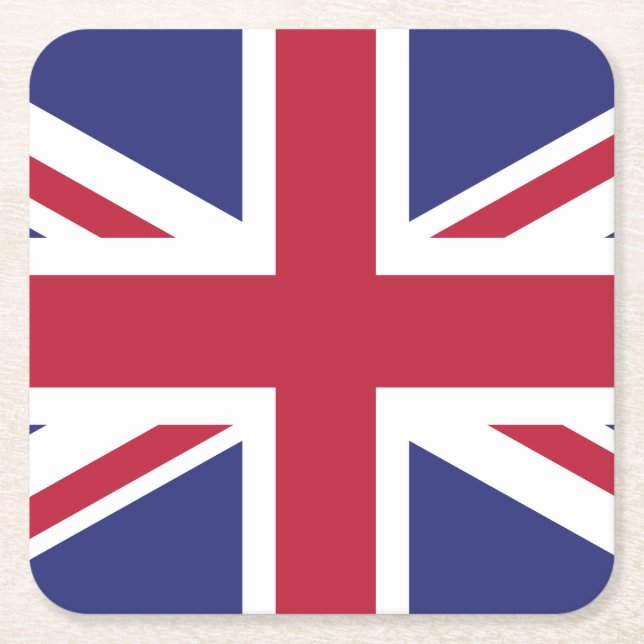 Dessous-de-verre Carré En Papier Drapeau du Royaume-Uni patriotique (Devant)