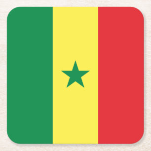 Dessous-de-verre Carré En Papier Drapeau du Sénégal