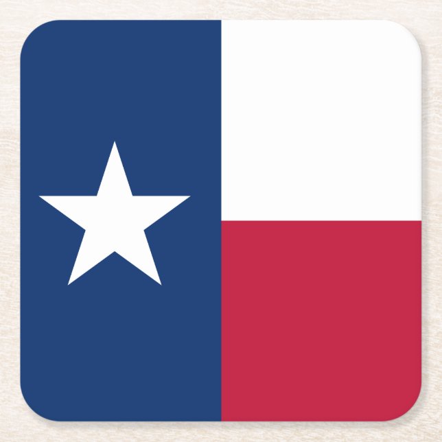 Dessous-de-verre Carré En Papier Drapeau du Texas (Devant)