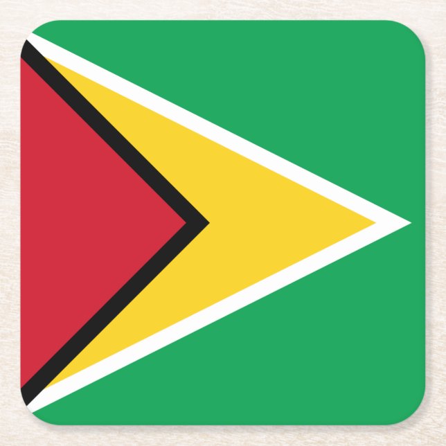 Dessous-de-verre Carré En Papier Drapeau Guyana (Devant)
