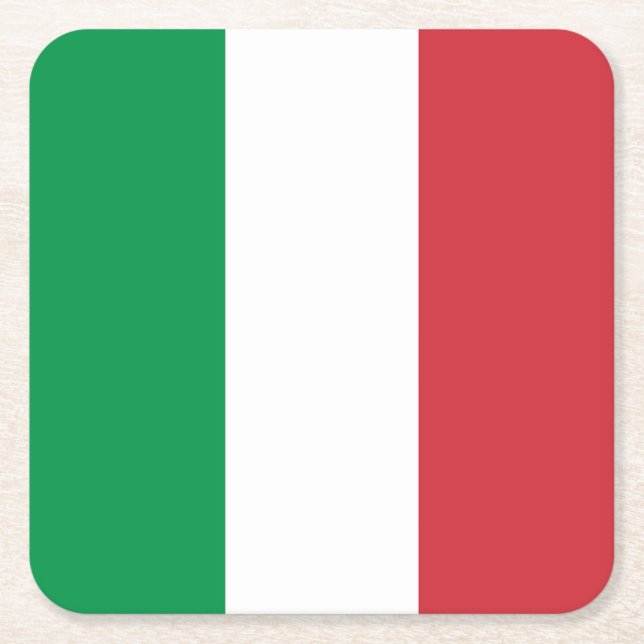 Dessous-de-verre Carré En Papier Drapeau Italie (Devant)