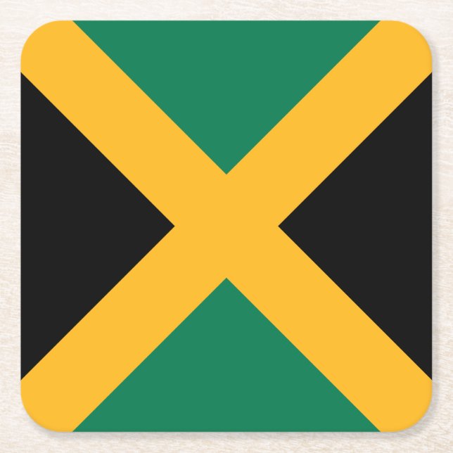 Dessous-de-verre Carré En Papier Drapeau Jamaïque (Devant)