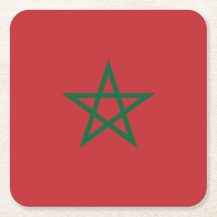 Dessous-de-verre Carré En Papier Drapeau Maroc