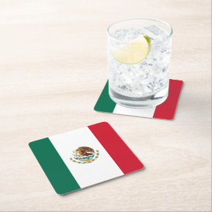 Dessous-de-verre Carré En Papier Drapeau Mexicain