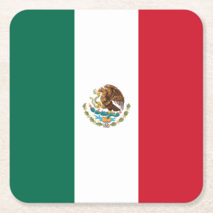 Dessous-de-verre Carré En Papier Drapeau mexicain