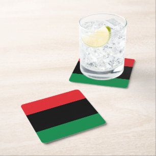 Dessous-de-verre Carré En Papier Drapeau panafricain, Joyeux Kwanzaa