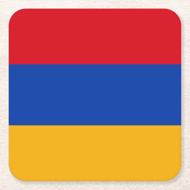 Dessous-de-verre Carré En Papier Drapeau patriotique arménien (Devant)