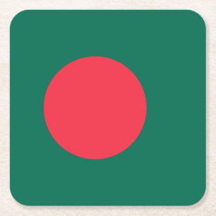 Dessous-de-verre Carré En Papier Drapeau patriotique bangladais