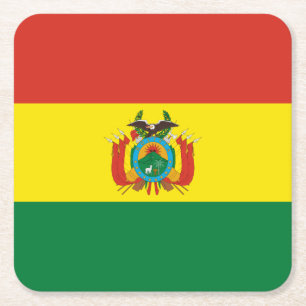 Dessous-de-verre Carré En Papier Drapeau patriotique bolivien