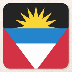 Dessous-de-verre Carré En Papier Drapeau patriotique d'Antigua-et-Barbuda