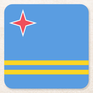 Dessous-de-verre Carré En Papier Drapeau patriotique d'Aruba