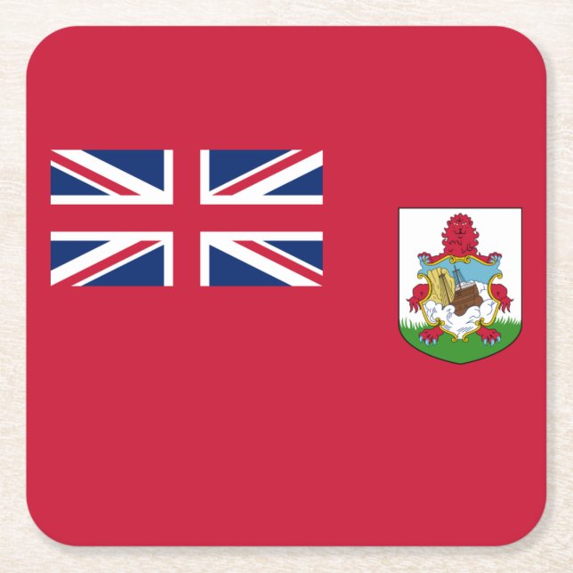 Dessous-de-verre Carré En Papier Drapeau patriotique des Bermudes (Devant)
