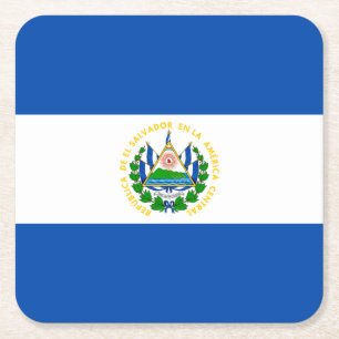 Dessous-de-verre Carré En Papier Drapeau patriotique du Salvador