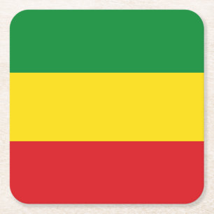 Dessous-de-verre Carré En Papier Drapeau rastafarien Rasta Ethiopie