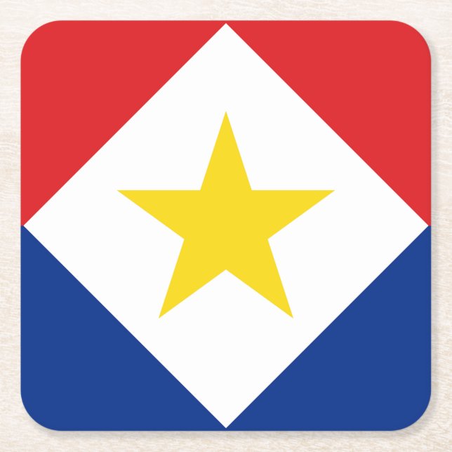 Dessous-de-verre Carré En Papier Drapeau Saba (Devant)