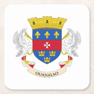 Dessous-de-verre Carré En Papier Drapeau Saint-Barthélemy