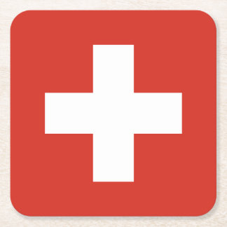 Dessous-de-verre Carré En Papier Drapeau Suisse