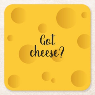 Dessous-de-verre Carré En Papier Drôle jaune suisse fromage carré boisson grillades