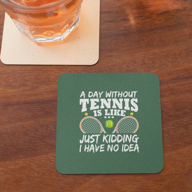 Dessous-de-verre Carré En Papier Drôle Tennis Cote Typographie (Créateur téléchargé)
