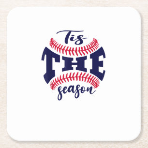 Dessous-de-verre Carré En Papier Drôle Vintage C'est La Saison Le Baseball Est Ma S
