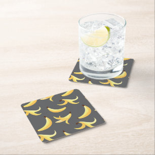 Dessous-de-verre Carré En Papier Drôles de faveurs de fête à thème banane rétro ave