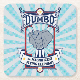Dessous-de-verre Carré En Papier Dumbo  Le Magnifique Flying Elephant Circus Art