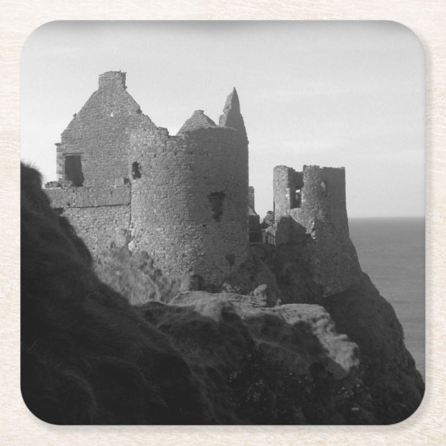 Dessous-de-verre Carré En Papier Dunluce Castle Dessous de verre d'Irlande du Nord (Devant)