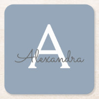 Dusty Blue minimaliste moderne Monogramme élégant