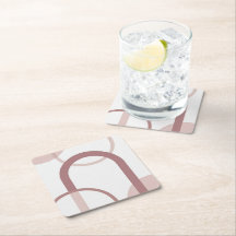 Dusty Pink Abstract Arch Coaster Set