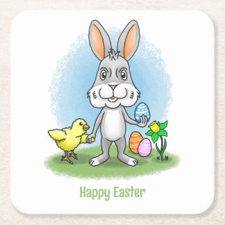 Dessous-de-verre Carré En Papier Easter Bunny and the Chicken