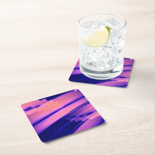 DESSOUS-DE-VERRE CARRÉ EN PAPIER EAU DE CHUTE ABSTRAITE (En situation)