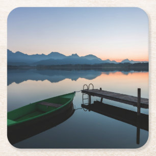 Dessous-de-verre Carré En Papier Eau   Lac Hopfen Alpes bavaroises Allemagne