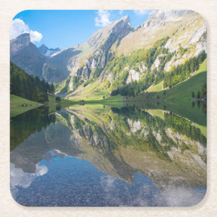 Dessous-de-verre Carré En Papier Eau Seealpsee Lac Alpes suisses Suisse