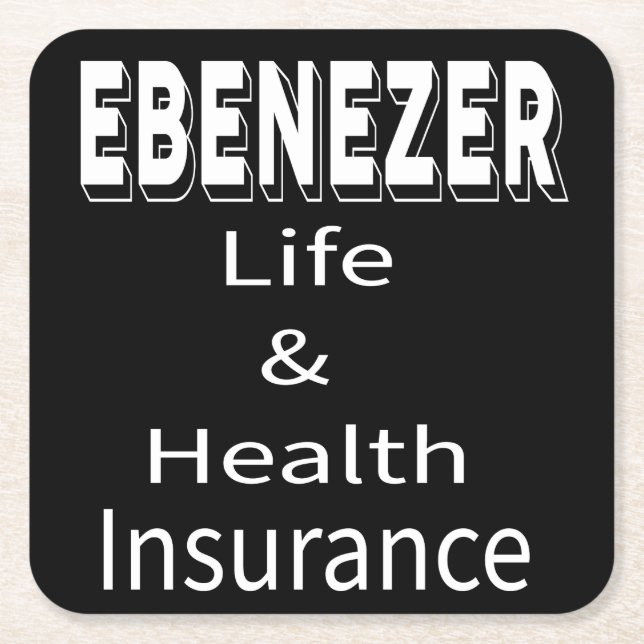 Dessous-de-verre Carré En Papier Ebenezer Assurance vie et assurance maladie (Devant)